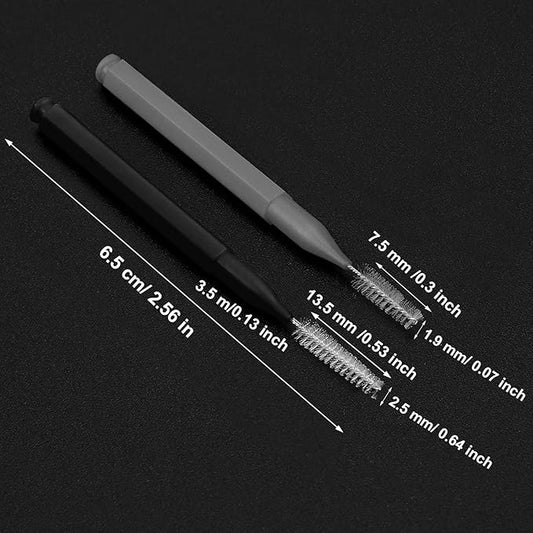 Patelai 100 Pieces Braces Brush for Cleaner Interdental Brush Toothpick Dental Tooth Flossing Head Oral Dental Hygiene Flosser Toothpick Cleaners Tooth Cleaning Tool (Black, Grey,Suitable Size)