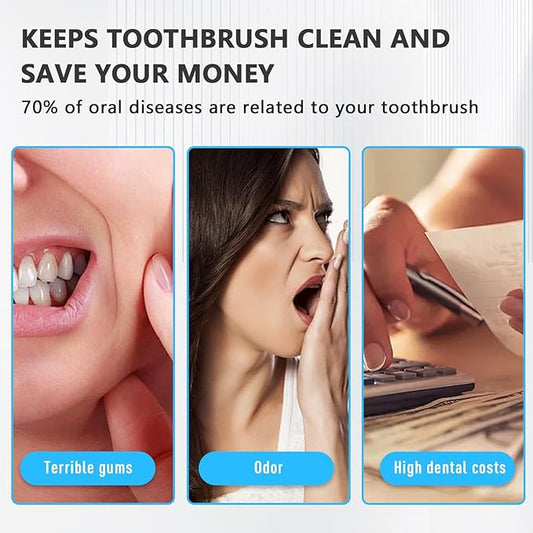 UV-C Toothbrush Sanitizer Case for Travel, Portable Sanitizer and Holder Universal Fits Electric and Manual Brush Heads, Smart Automatic Operation