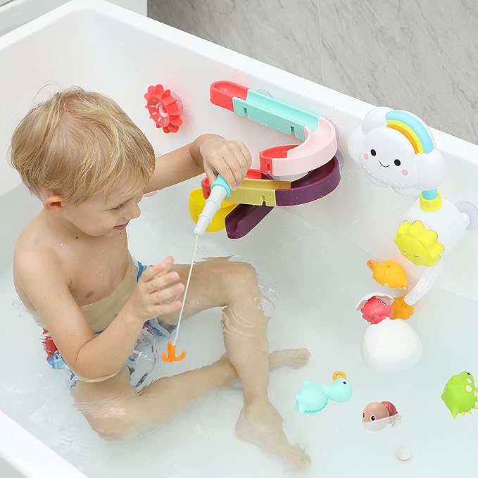 33 PCS Bath Toys for Toddlers and Babies, Bathtub Toy Set with Shower, Rubber Ducks, Floating Toys, Great Christ Gift for Kids
