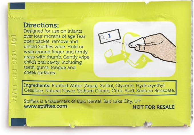 Baby Teeth Wipes - Apple Flavor, Xylitol-Enriched Baby Gum Cleaner & Dental Wipes for Teething Relief and Teeth Cleaning - Safe for Infants & Toddlers, 20 Count (Pack of 3)