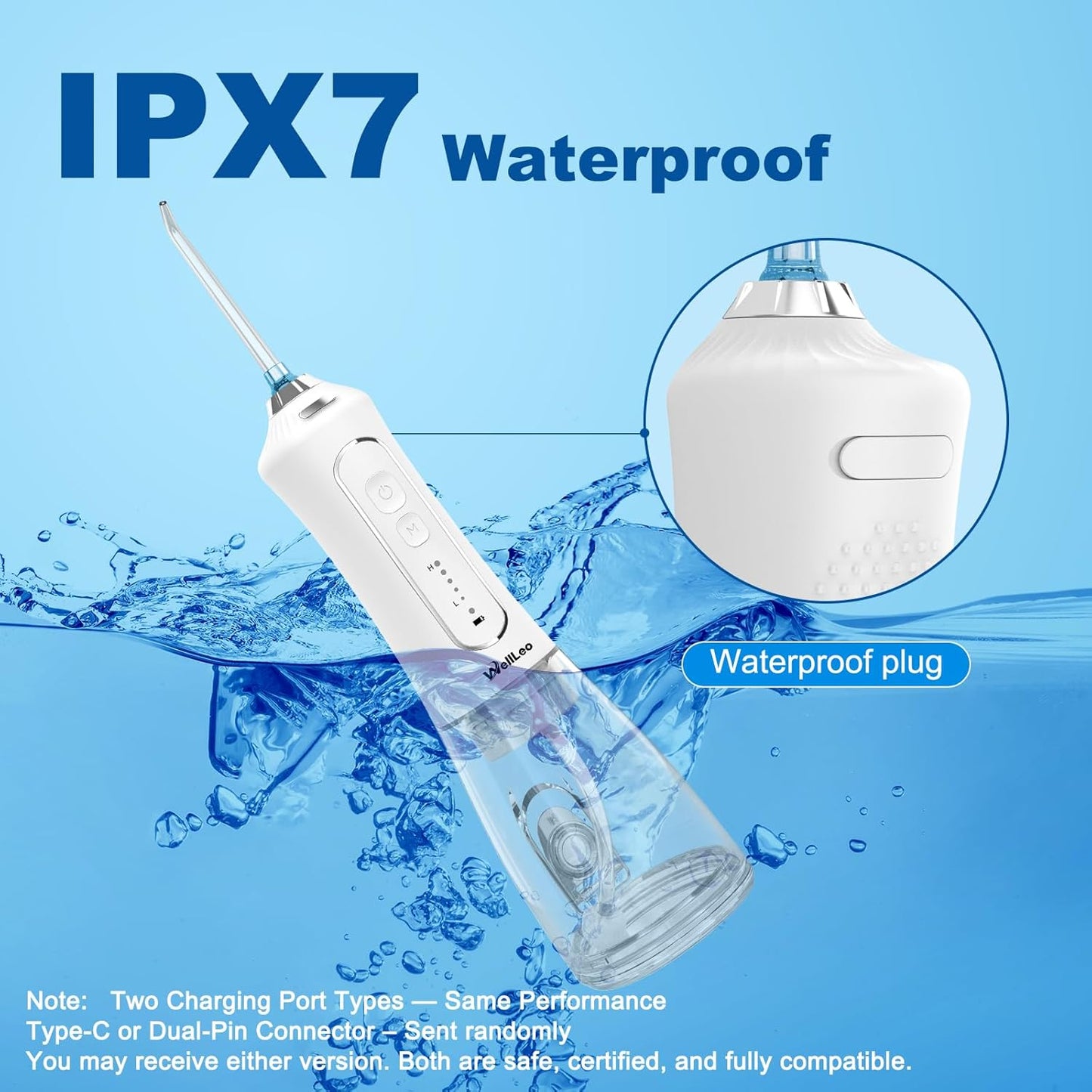 Water Flosser for Teeth, 300ML Cordless Oral Irrigator Rechargeable Dental Flosser Picks with 5 Modes 5 Jet Tips,IPX7 Waterproof Teeth Cleaner for Braces Gum Care, Home Travel Use