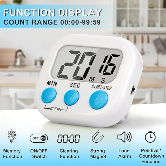 ZILLEEN Classroom Timer for Kids Teachers 4 Pack Digital Timers, White