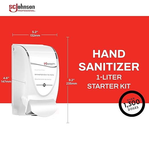 SC Johnson Professional InstantFoam Hand Sanitizer Starter Kit with Dispenser and 1L Foam Hand Sanitizer Cartridge