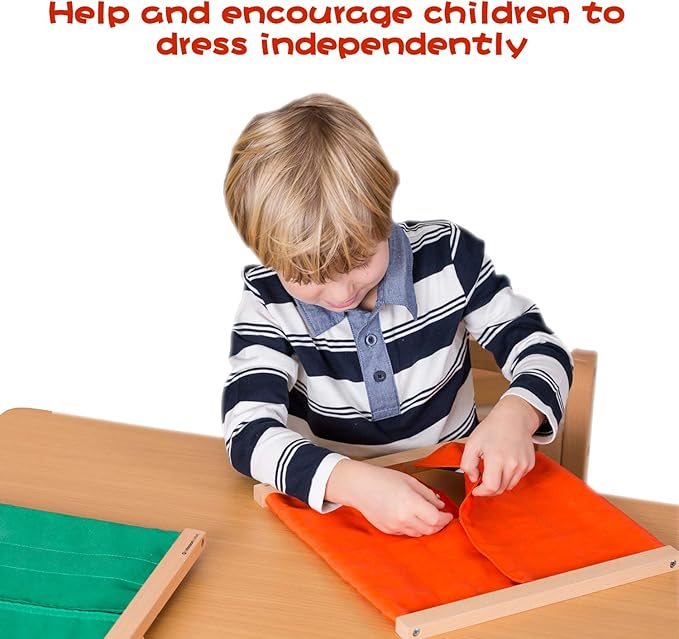 MONTESSORI OUTLET Snapping Frame | Practical Life Skill Tool for Toddlers & Preschoolers | Learn to Snap Clothes, Develop Fine Motor Skills & Independence (Ages 3-6)