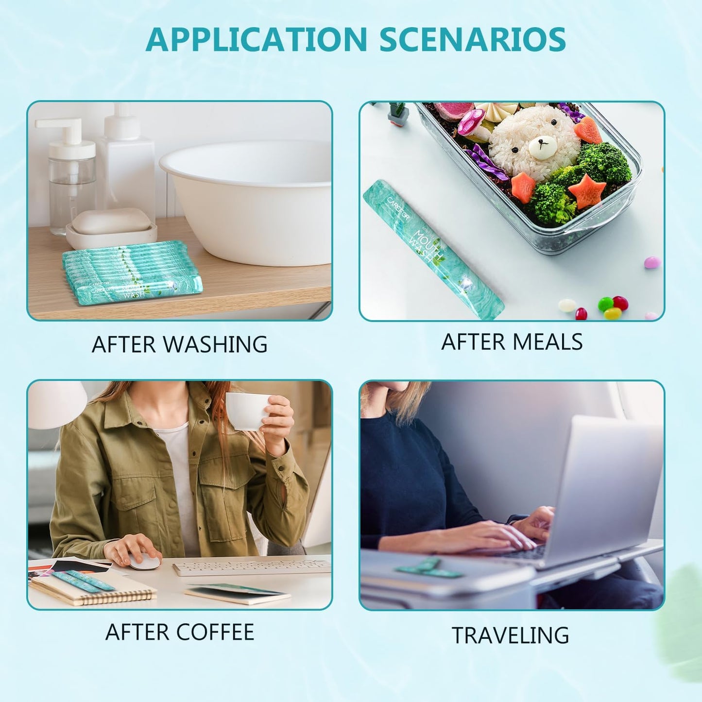 Mouthwash Travel Size Portable Packets to Go, Alcohol & Fluoride Free Fresh Mint MouthwashStrips for Superior Oral Hygiene,30 Individual Disposable Mouthwash Packs(Pack of 30)