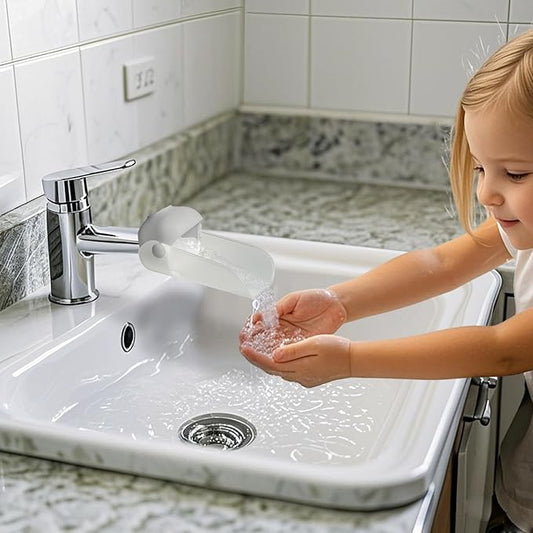 KOMIDK Faucet Extender for Bathroom Sink Faucet Extender for Toddlers Bathroom Sink Kitchen Bathtub (Grey)