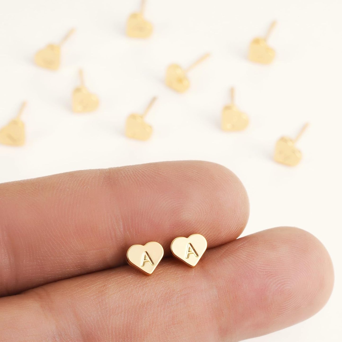 Heart Initial Earrings for Girls Kids Women - 18K Gold Filled Heart A-Z Initial Letter Earrings Teen Girls Gifts Trendy Stuff Birthday Gift for 5 6 7 8 9 10 Year Old Girl Gifts