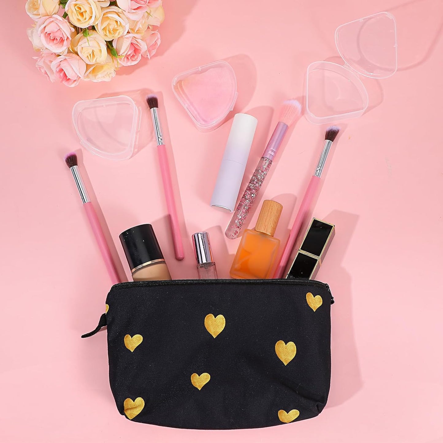 12 PCS Triangle Powder Puff Holder Cases Clear Makeup Sponge Protective Container Portable Cosmetic Puff Box Travel Beauty Blender Holder Clear Reusable Dust Proof Protective