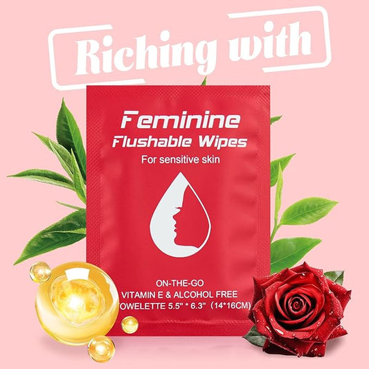 Feminine Wipes Individually Wrapped, Flushable Wipes Travel,Travel Wipes for Women,Feminine Care Wet Wipes Travel Size Vaginal Wipes for Adult, Girl and Homeless400