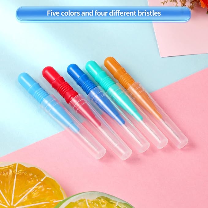 Annhua 50 Pcs Interdental Brushes Floss Braces Brush for Cleaner Interdental Brushes Between Teeth, Dental Brush Picks Flosser Tooth Cleaning Tool Mixed Sizes
