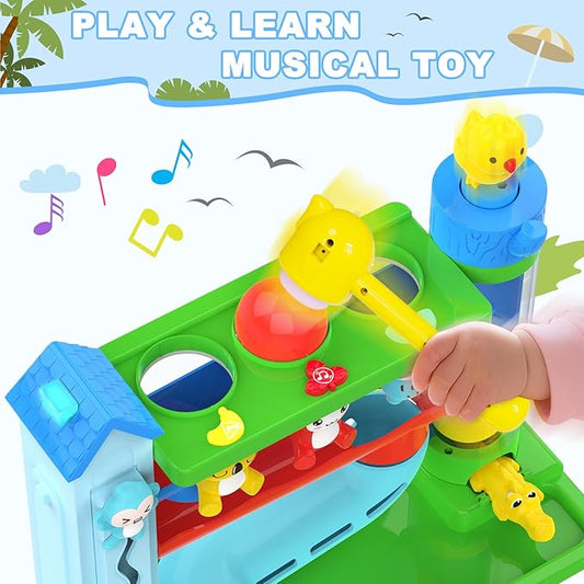 Hammer Toddler Musical Toys, Light-Up Baby Musical Toy for 1-2 Year Old Boys & Girls,STEM Educational Toy with English & Spanish, for Ages 6-9,9-12,12-18,18-24+ Months