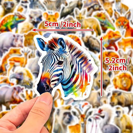 50 Pcs Cute Animal Stickers Bulk.Zoo Animal Stickers Packs for Kids,Adults Teens,Girls,Wild Africa Sticker for Water Bottles Laptop, Phone Etc