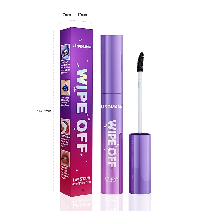 Jolilab Lip Stain Masque,Wipe Off Lip Tint,Waterproof,Transfer proof,Highly Pigmented,Ultra Long Lasting Lip Stain Peel off Makeup With Matte finish for All-day Wear.(#05+#06)