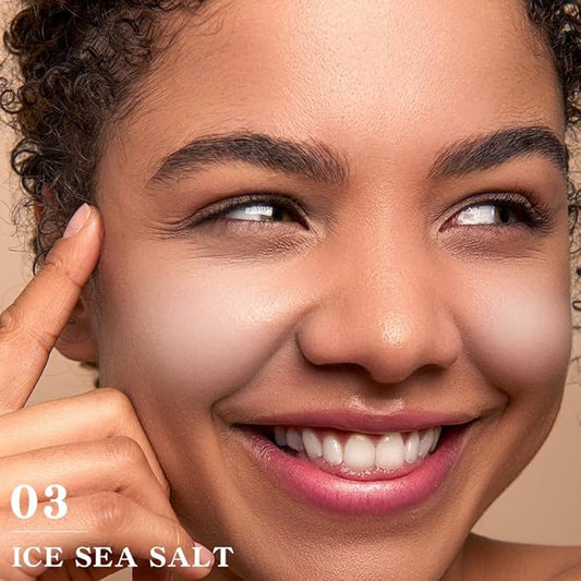 Matte Blush Powder for Cheeks, Cruelty Free Makeup – Long Lasting Natural Face Blusher Makeup, Lightweight Blendable Cheek Color Palette for Women All Skin Tones - #03 Pastel Blue