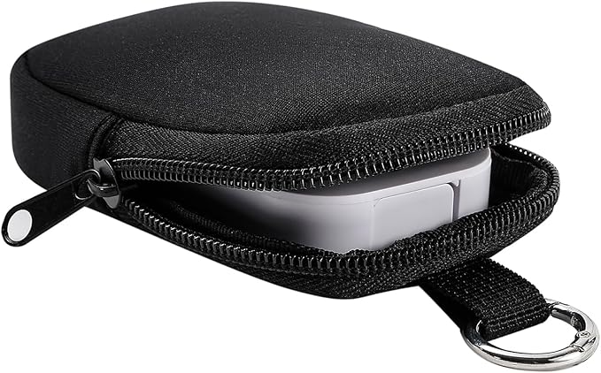 2Pcs Small Makeup Bag, Mini Portable Travel Cosmetic Bag, Soft Neoprene Makeup Pouch with Zipper, Fashion Accessory with Snap Hook, Cute Coin Purse Lipstick Cosmetic Travel Organizer(Black+ Purple)