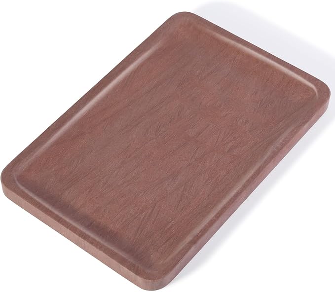 Marble Vanity Tray, 11.8in Sandstone Bathroom Kitchen Tray for Countertop, Decorative Dresser Organizer, Perfume Storage, Jewelry Holder, Brown Stone Gift for Man