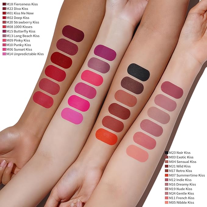 Oulac Matte Liquid Lipstick for Women 3PCS, Bright Pink Lip Stain Long Lasting Waterproof, No Transfer, Creamy High Pigmented Formula, Vegan & Cruelty-Free. Pink SetăM06+M09+M10ă