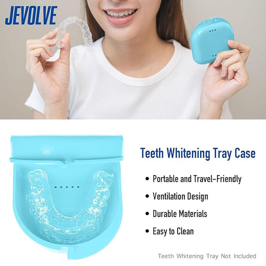 10 PCs Dental Grade Trapezoid Denture Bath Case by JEVOLVE | Retainer Case Tooth Case Denture Box Denture Storage Boxes | Denture Cleaner Cup Travel Portable Denture Box for Home Office (Blue)