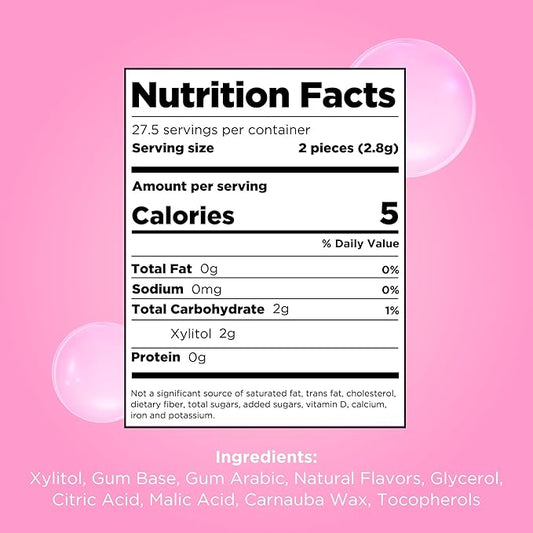 PUR Gum | Aspartame Free Chewing Gum | 100% Xylitol | Natural Bubblegum Flavored Gum, 55 Pieces (Pack of 3)