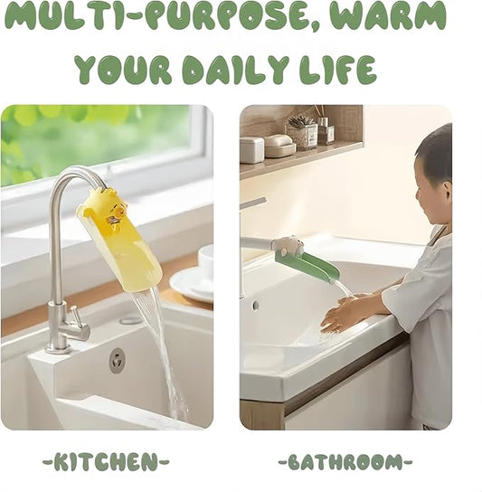 Faucet Extender for Toddlers & Kids – Cute Animal Design, Food-Grade Silicone, Fits Most Bathroom & Kitchen Sinks, Easy Install No Tools Needed (Shape-2)