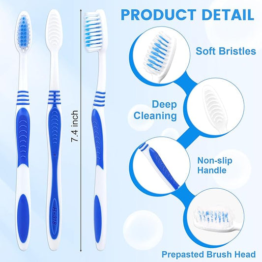 100 Prepasted Disposable Toothbrushes Individually Wrapped Pre Pasted Toothbrushes Soft Bristle Travel Tooth Brush Single Use Wrapped for Hotel, Camping, Travel and Gift for The Homeless