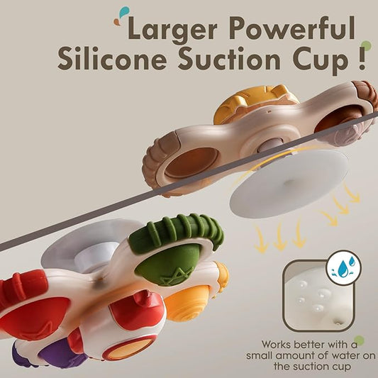 ALASOU 3PCS Pop Suction Cup Spinner Toys for 1 Year Old Boy Girl|Novelty Spinning Tops Toddler Stocking Stuffers|Baby Bath Toy for Kids Ages 1-3|1 Year Old Boy Christmas Birthday Gift for Infant