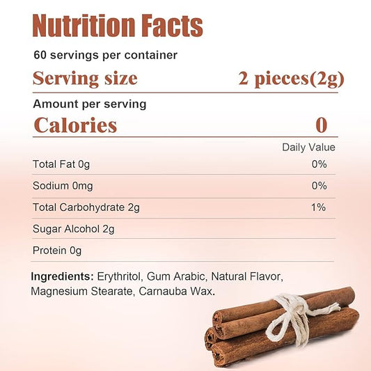 DC24 DAILY CARE 100% Erythritol Breath Mints, 0-Calorie,Sugar Free, Natural Cinnamon, Gluten Free, 30 Count, Pack of 4