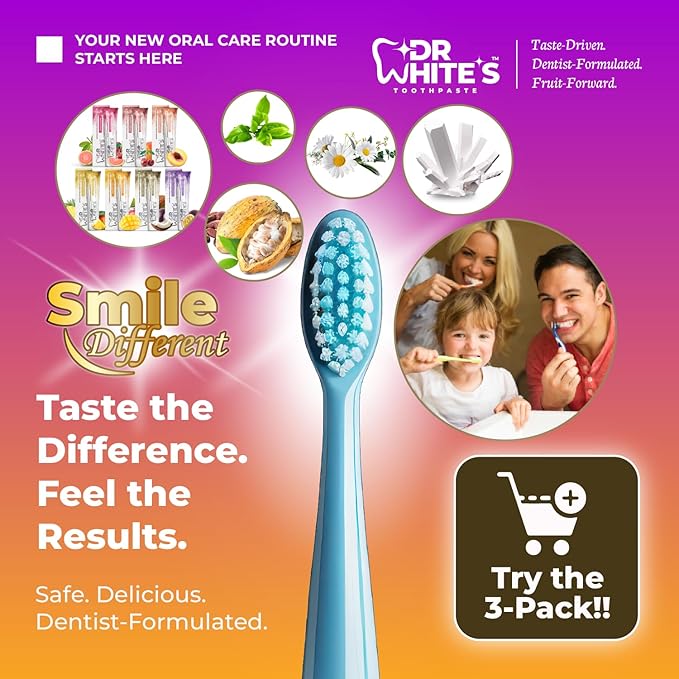Dr. White’s Fluoride-Free nHA Toothpaste 3-Pack; Dentist-Formulated, Nano Hydroxyapatite + Xylitol, Sensitivity Relief Complex™, Mint-Free, Enamel Safe, Swallow-Safe (3.5 Oz, Coconut Chill)