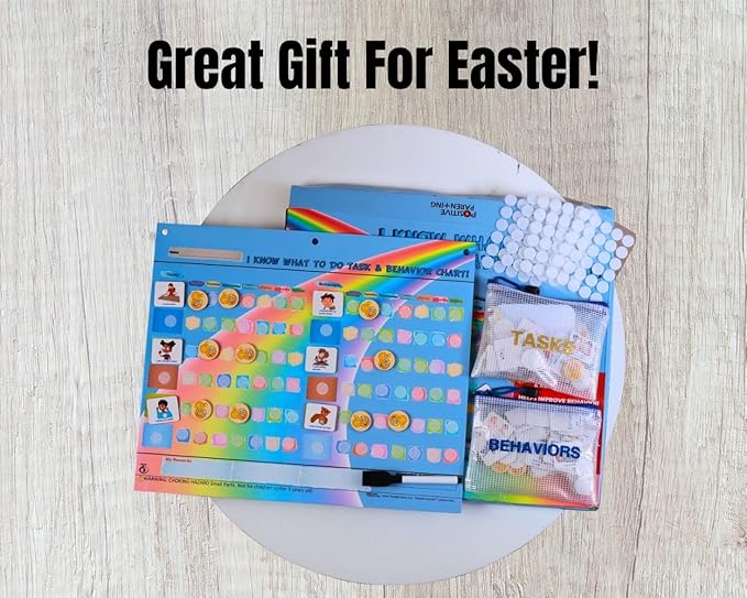 Thought-Spot Reward Chart for Kids Chore and Behavior Chart 41 Task Pieces 32 Behavior Pieces and 80 Reward Pieces Chart for Kid's Behavior Responsibility Chart for Kids