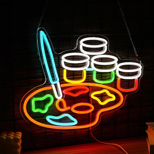 Paint Neon Sign Dimmable Painting Disc Neon Light Signs for Wall Decor USB Powered Draw LED Light Up Sign for Studio Painting Classroom Art Wall Decoration (Multicolored)