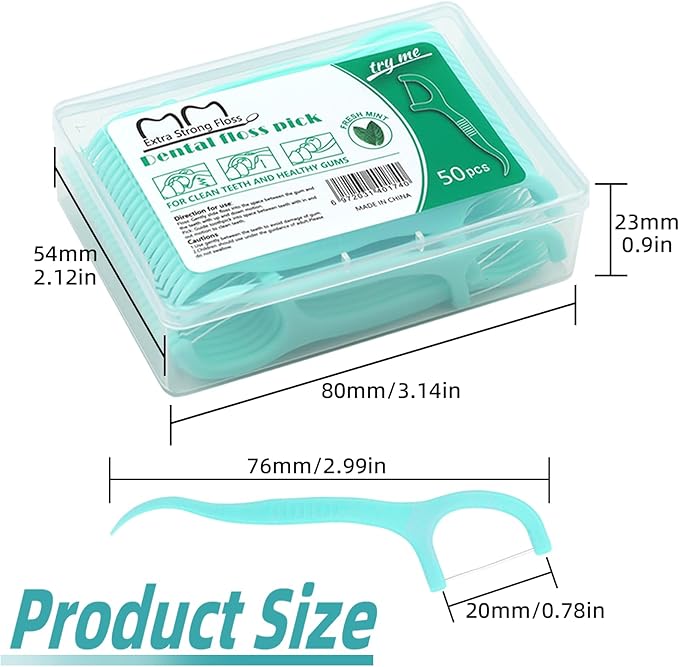 300PCS Dental Floss Travel Floss Professional Toothpicks Sticks Dental Floss Picks Flossers with Travel Case Superfine Floss Picks Dental Picks for Teeth Cleaning