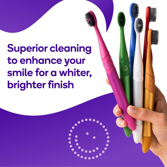 BURST Replacement Heads for Nova Sonic Toothbrush (White) | Super-Soft Bristles Reduce Risk of Abrasion & Irritation | Tapered Ends Reach Below The Gumline | for a Whiter, Brighter Smile