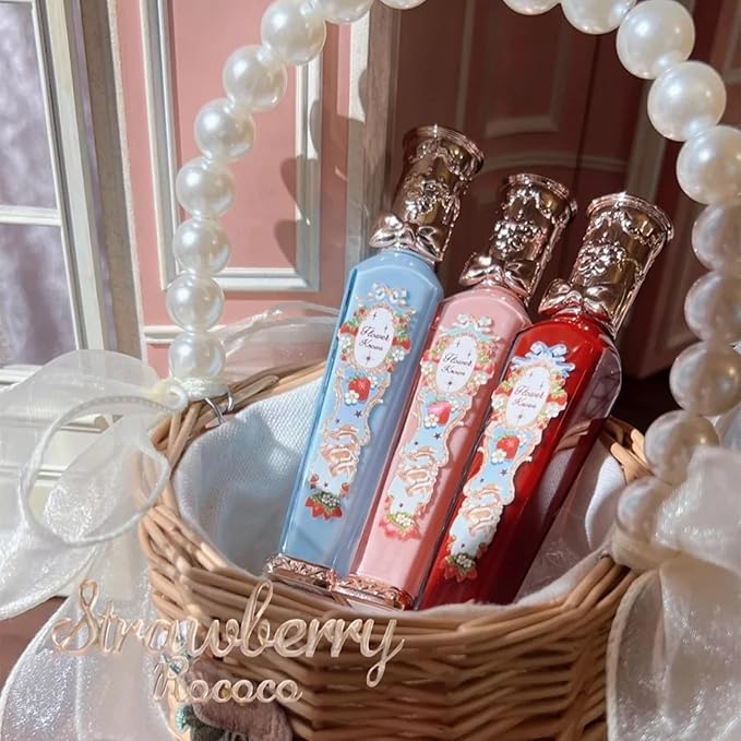 Flower Knows Strawberry Rococo Cloud Lip Cream,Long Lasting Vibrant Red Matte Lipstick,Hydrating Lip Stain,Transfer & Smudge Proof Velvet Liquid Lipstick for Girls&Women,0.12 Fl Oz(09 Strawberry Red)