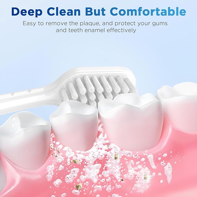 Sensitive Gum Care Replacement Brush Heads for Waterpik Complete Care 5.0/9.0 (CC-01/WP-861), STRB-3WW, Ultra Soft Bristles with Cover, Sonic Electric Tooth Brush Refill Heads (4-Pack, White)