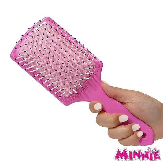 LUV HER Kids Hair Brush & Spa Headband Set for Girls - Features Disney Minnie Mouse - Fun Grooming Kit for Detangling, Styling & Skincare - Soft & Stretchy One Size, Ages 3+