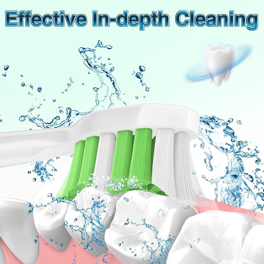 Aoremon Replacement Heads for Philips Sonicare Toothbrush Heads - Compatible with Phillips Sonicare W HX6062/65 & All Snap-on Electric Toothbrush Models, White Pack of 10