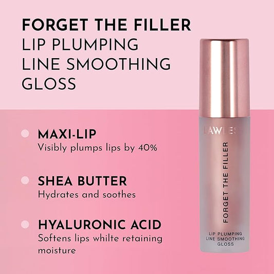 Lawless Forget the Filler Lip Plumping Line Smoothing Gloss - Candy Sky - Premium Volumizing Lip Gloss with Natural Ingredients Designed to Plump, Firm, and Hydrate Lips 0.11 oz