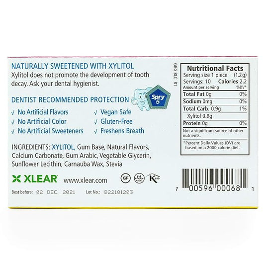 Spry Fresh Natural Xylitol Chewing Gum Dental Defense System - Aspartame-Free, Sugar-Free, Non-GMO, Gluten-Free (Bubble Gum, 10 Count Blister Cards - Pack of 20)
