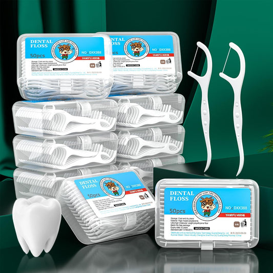 Dental Flossers for Adults,Floss Picks - Perfect for Tight Teeth, 500 Count Dental Floss Picks, Professional Toothpicks Sticks with Portable Case and Dental Picks (10 Boxes)