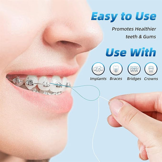 Floss Threaders,Deep Clean Floss for Braces, Bridges, Implants|200Count (Pack of 4)