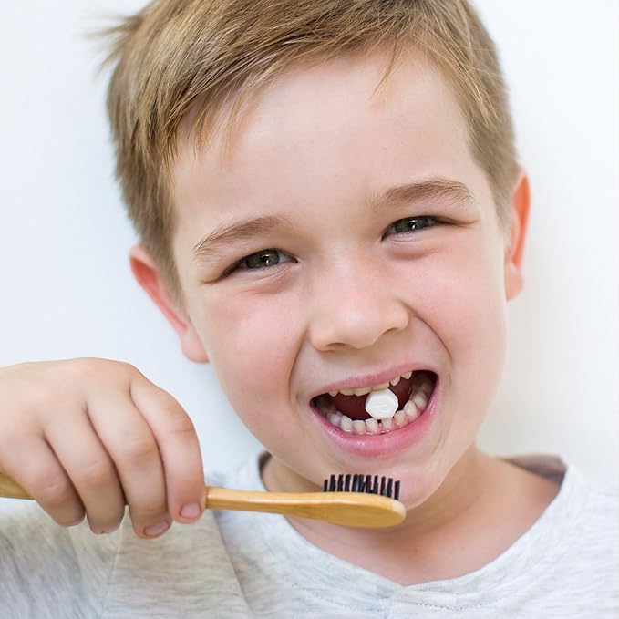 SuperBee Family kit with Dentos Toothpaste Tablets 300 tabs, Natural Floss, Soft Bristles Bamboo toothbrushes - Fluoride Free & Eco Friendly, Housewarming Gift Christmas Plastic Free