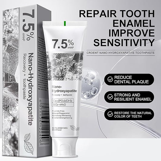 7.5% Hydroxyapatite Toothpaste for Advanced Enamel Protection,Appropriate for Sensitive Teeth,Gentle and Effective Formula,Fresh Mint,4.23 oz