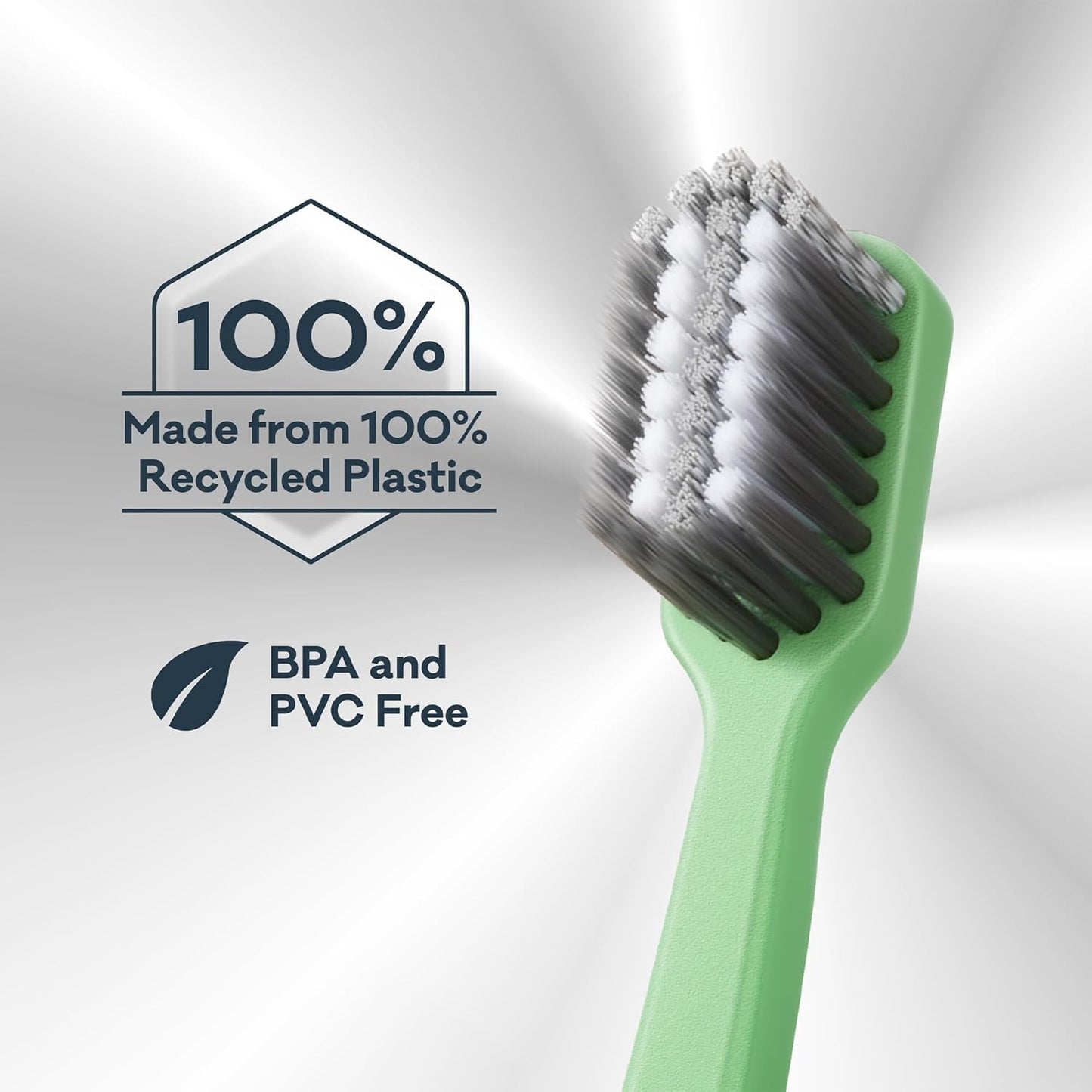 Grin Pro Ultimate Whitening Toothbrush, Soft, 2 Count, Designed for Triple-Action Whitening, 100% Recycled Plastic Handle