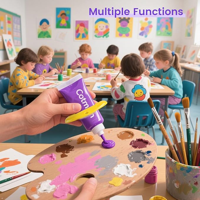 LOVEINUSA Toothpaste Tube Squeezer Dispenser, 4PCS Hanging Tooth Paste Clips Roller Squeezer Holder for Saving Toothpaste Facial Cleanser Creams Paint, Assorted Colors