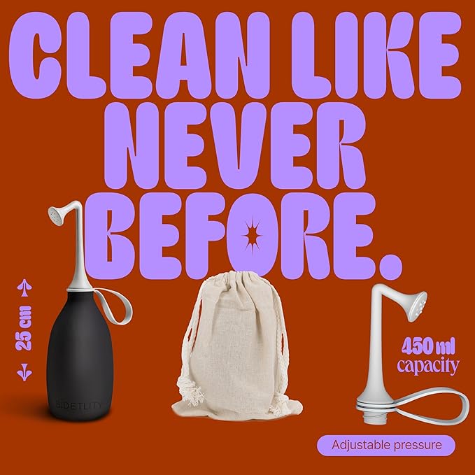 Butt & Intimate Shower 3.0 – Mobile Travel Bidet & Sustainable Intimate Shower, Replaces Wet Wipes, Saves Toilet Paper, Portable Handheld Bidet, Travel Bag Included, BPA-Free - Bold Black