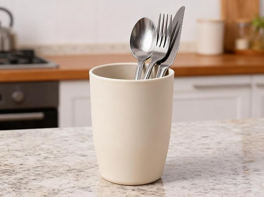 Plastic Toothbrush Holder Cup, No-Slip Base Spill Proof Rinsing Cup for Bathroom Sink Organization, Kids & Adults, Dorm, Travel (Brown)