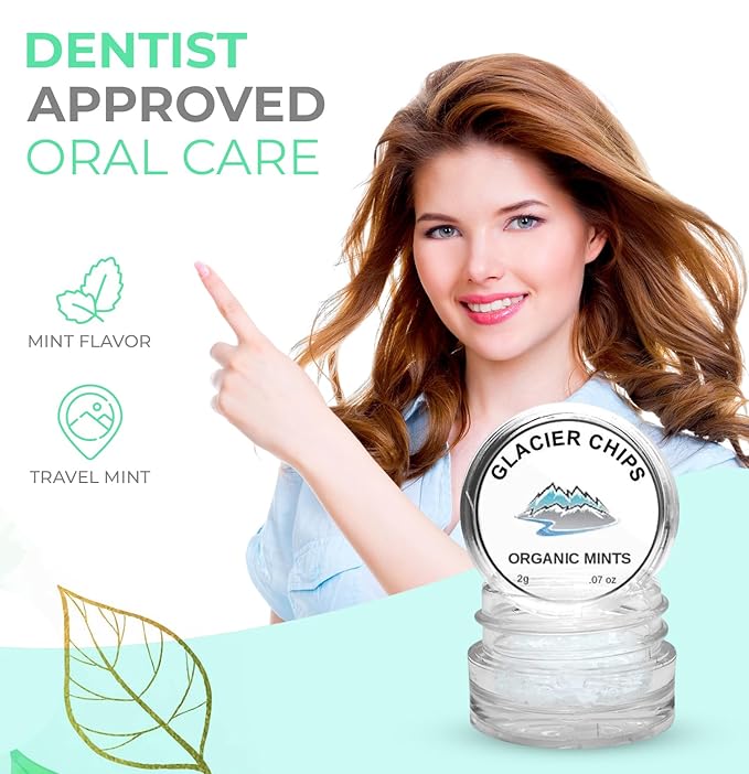 Dale Audrey Ayurvedic Glacier Chips Fresh Breath Candy | Made With Natural Mint Oils | Helps Eliminate Bad Breath and Dry Mouth | Organic Travel Mints, Vegan