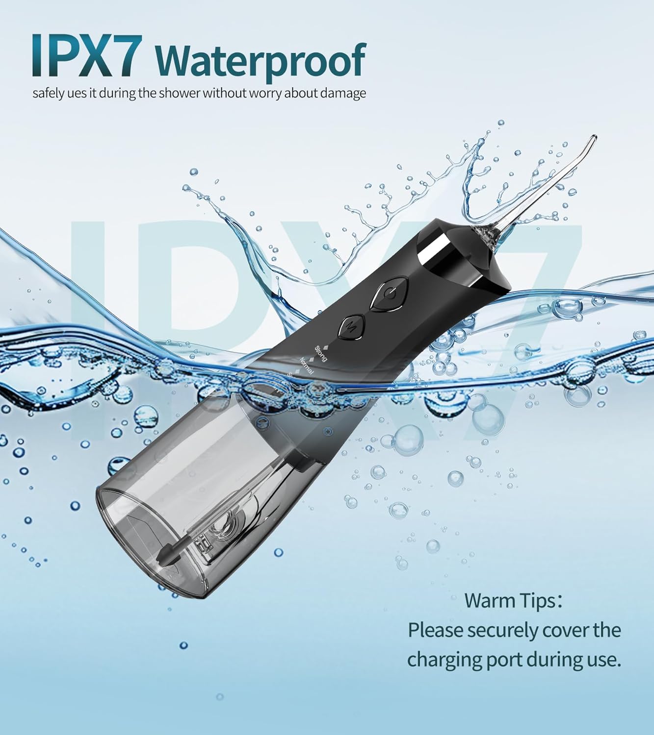 Water Dental Flosser Cordless for Teeth, 350ML Water Dental Flosser Teeth Pick 4 Modes Portable Oral Irrigator with 4 Jet Tips Rechargeable Flossers Oral Irrigator IPX7 Waterproof for Home Travel