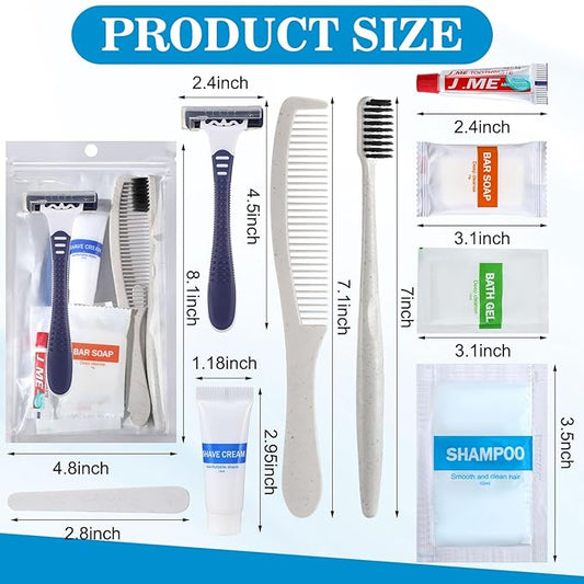 Suclain 96 Pack Hygiene Kits Bulk for Homeless Travel Size Toiletries and Dental Hygiene Kit Homeless Care Package Supplies Charity Donation Ready for Shelter Church Emergency Prep