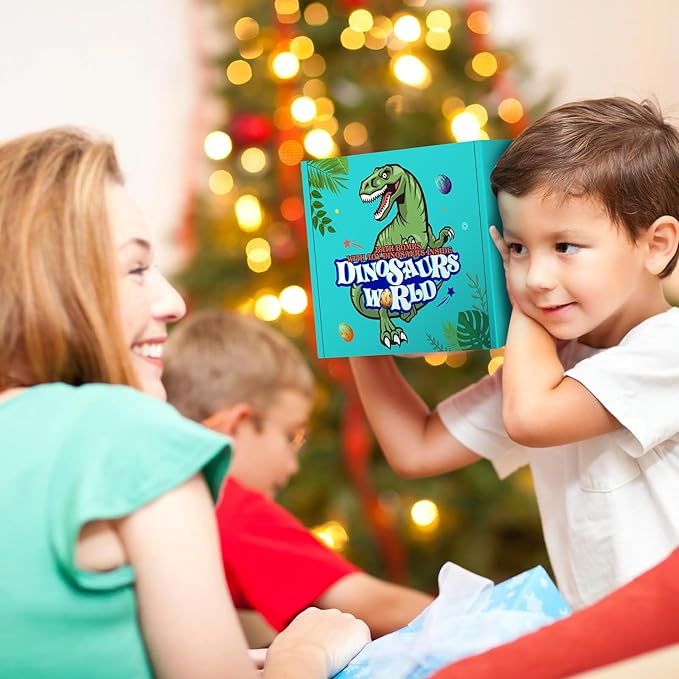 Aofmee Bath Bombs for Kids with Dinosaur Toy Inside, Easter Basket Stuffers for Toddler, Handmade Bubble Dinosaur Eggs for Boys Girls Gift Set for Birthday Christmas